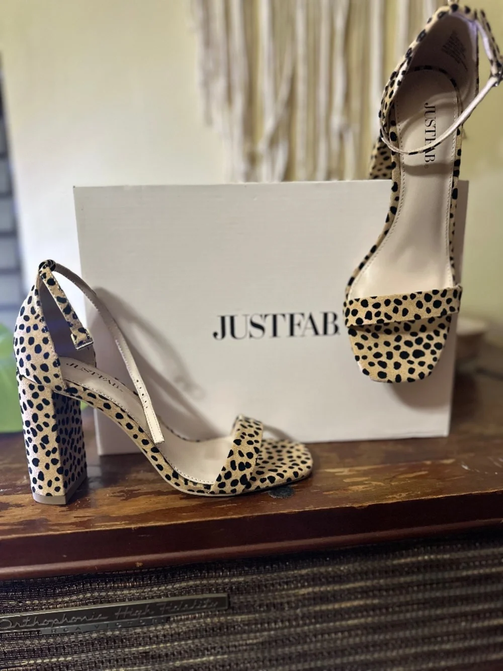 JUSTFAB Cheetah Print Ankle Strap Heels 🐆✨